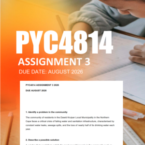 PYC4814 Assignment 3 Semester 2 2026 - Due August 2026