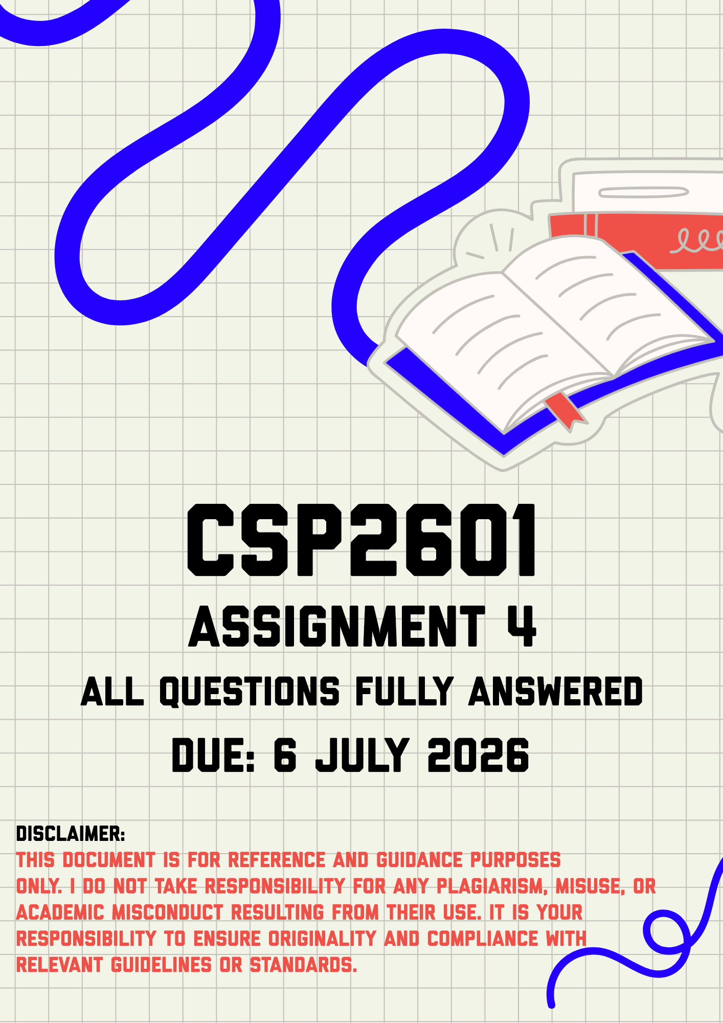 CSP2601 Assignment 4 (Quiz) MEMO | Due 21 July 2026