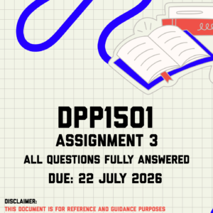 DPP1501 Assignment 3 Memo | Due 22 July 2026