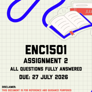 ENC1501 Assignment 2 Memo | Due 27 July 2026