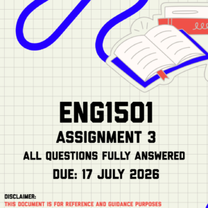 ENG1501 Assignment 3 Memo | Due 17 July 2026