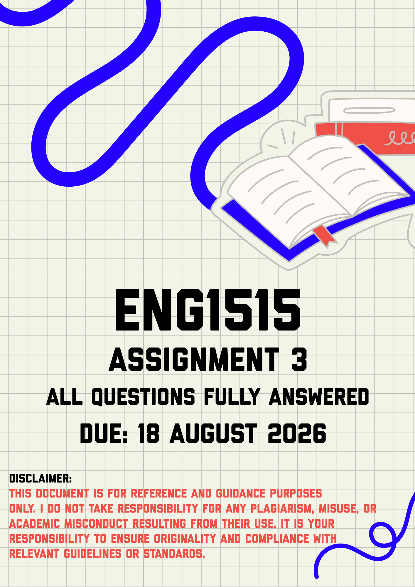 ENG1515 Assignment 3 MEMO | Due 18 August 2026
