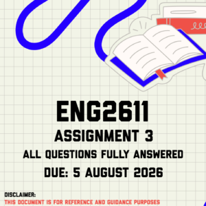 ENG2611 Assignment 3 MEMO | Due 5 August 2026