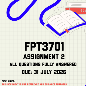 FPT3701 Assignment 2 Memo | Due 31 July 2026