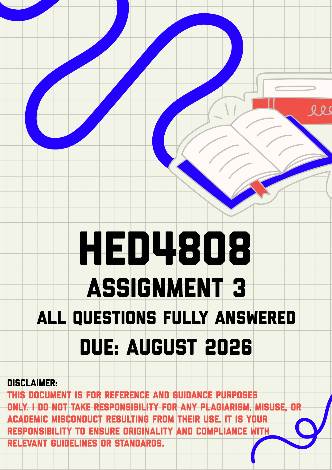 HED4808 Assignment 3 Memo | Due August 2026