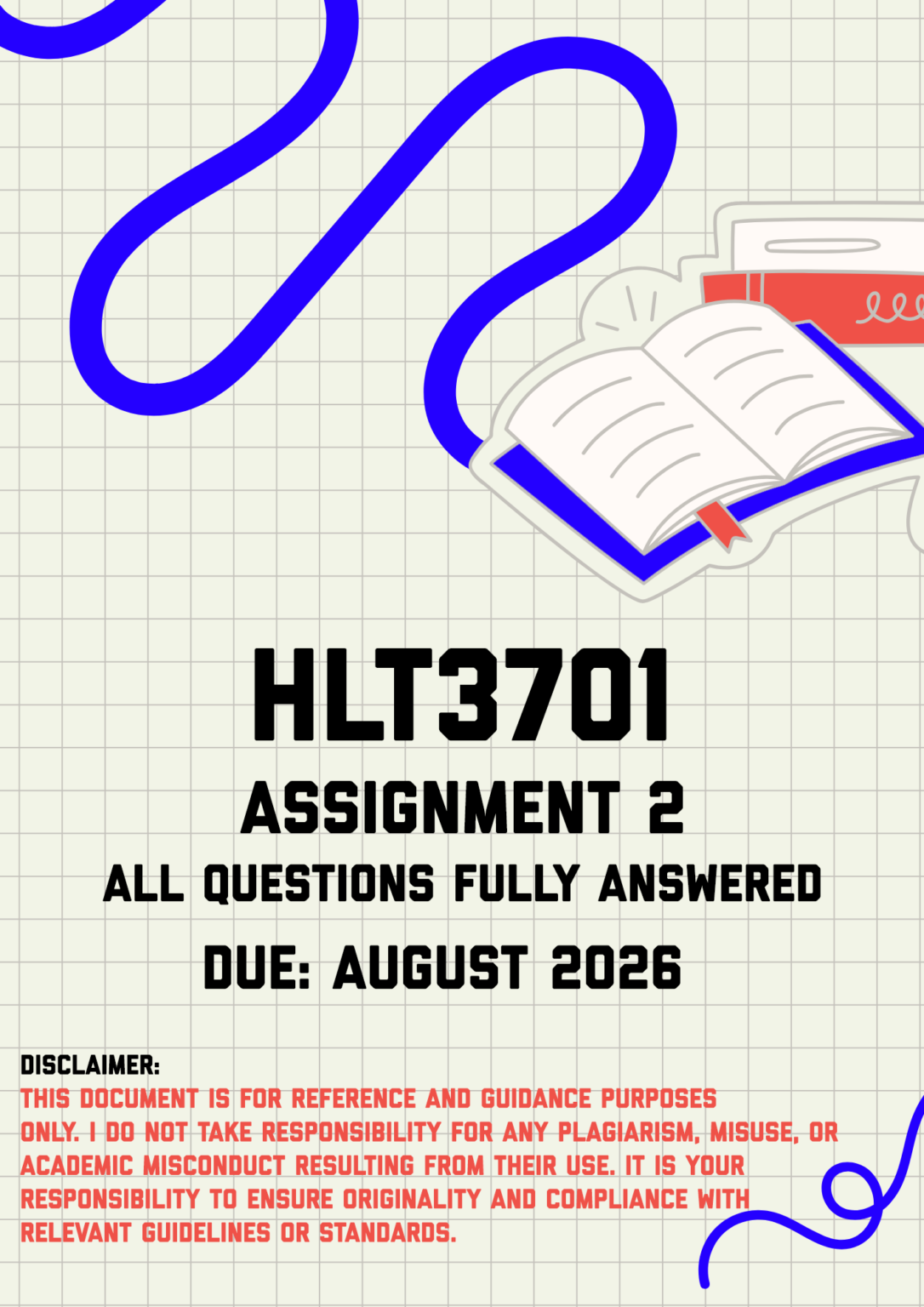 HLT3701 UNISA Assignment Memo 2026 | StudyPass