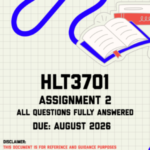 HLT3701 Assignment 2 Memo | Due August 2026