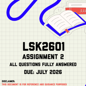 LSK2601 Assignment 2 Memo | Due July 2026