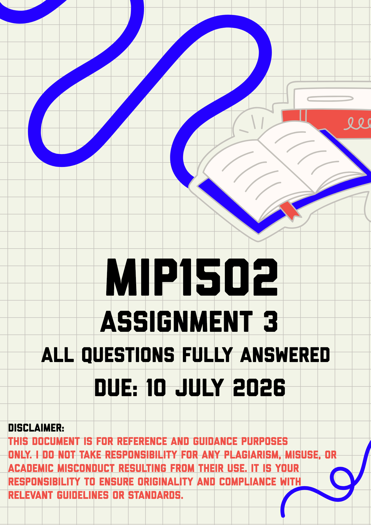 MIP1502 Assignment 3 Memo | Due 10 July 2026