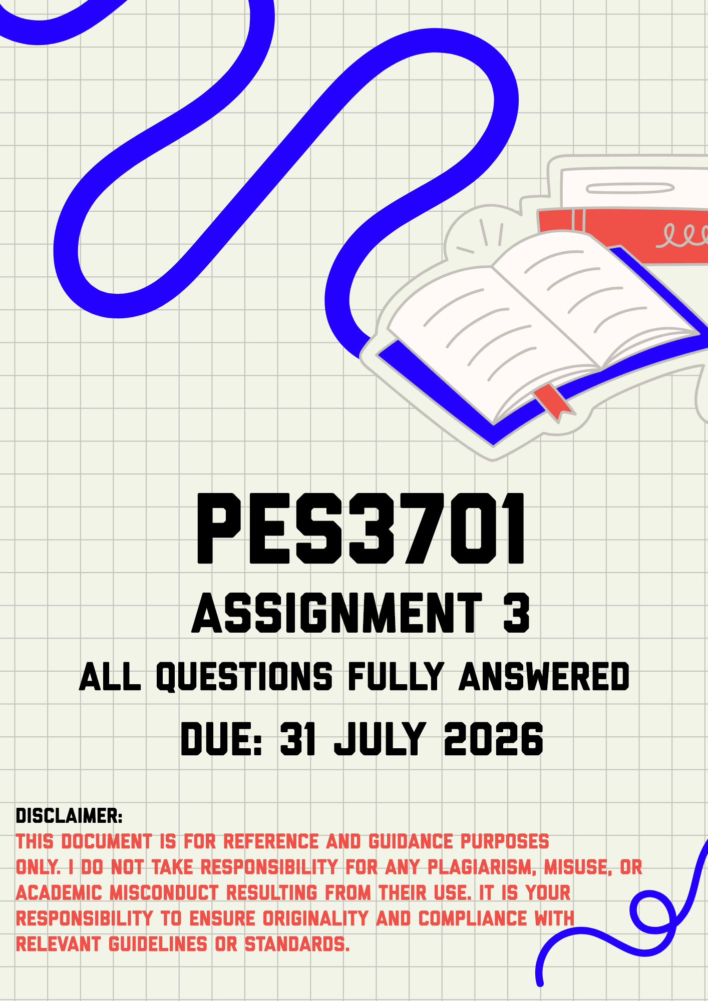 PES3701 Assignment 3 Memo | Due 31 July 2026