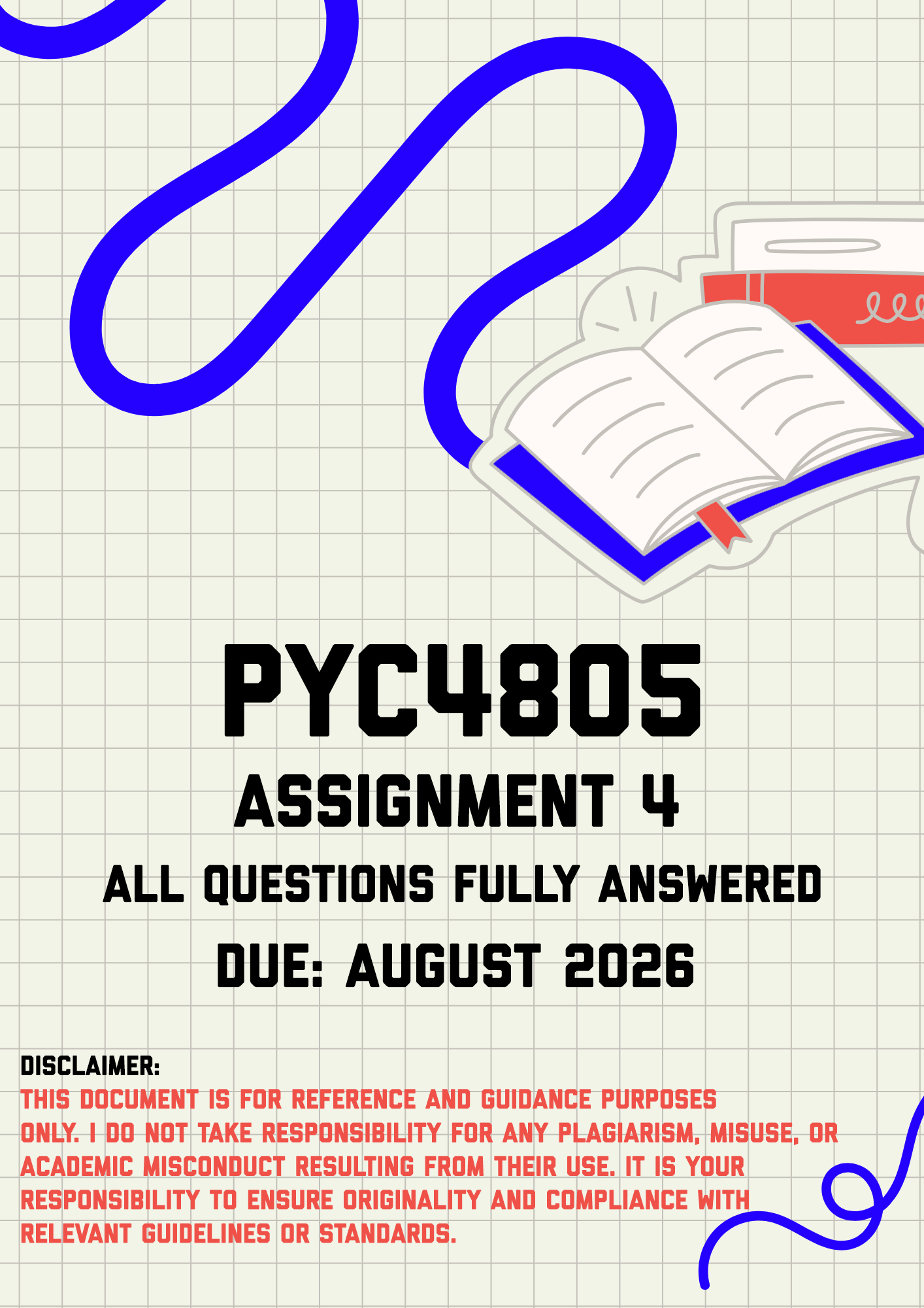 PYC4805 Assignment 4 Memo | Due August 2026