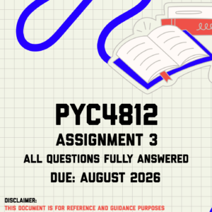 PYC4812 Assignment 3 Memo | Due August 2026