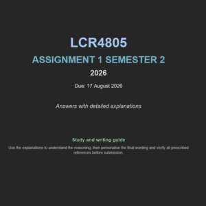 LCR4805 Assignment 1 Semester 2 2026