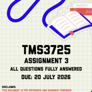 TMS3725 Assignment 3 Memo | Due 20 July 2026
