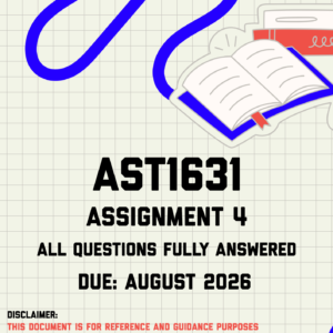 AST1631 Assignment 4 Memo | Due August 2026