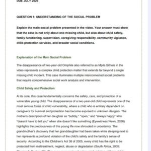 BSW3705 Assignment 2 2026 | Due July 2026 - Distinction Guaranteed