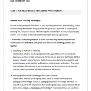 BTE2601 PORTFOLIO 2026 | Due 2 October 2026 - Distinction Guaranteed
