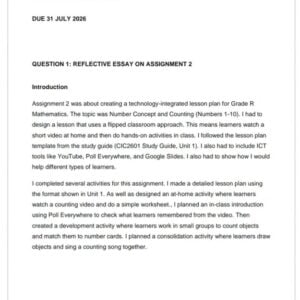 CIC2601 Assignment 3 2026 | DIE 31 July 2026 - Distinction Guaranteed