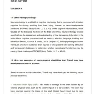 PDP4802 Assignment 2 2026 | Due 24 July 2026 - Distinction Guaranteed