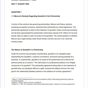 MRL2601 Assignment 1 2026 | Due 11 August 2026 - Distinction Guaranteed