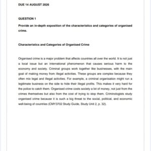 CMY3702 Assignment 1 2026 | Due 14 August 2026 - Distinction Guaranteed