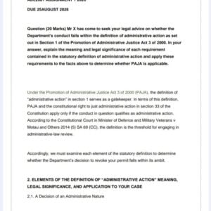 ADL2601 Assignment 1 2026 | Due 25 August 2026 - Distinction Guaranteed