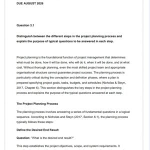 PRO4801 Assignment 3 2026 | Due August 2026 - Distinction Guaranteed