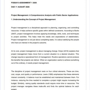 PUB2615 Assignment 1 2026 | Due 11 August 2026 - Distinction Guaranteed