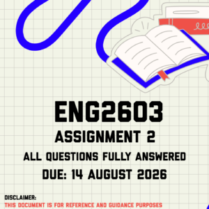 ENG2603 Assignment 2 Memo | Due 14 August 2026