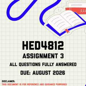 HED4812 Assignment 3 Memo | Due August 2026