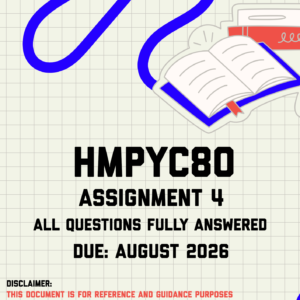 HMPYC80 Assignment 4 MEMO | Due August 2026