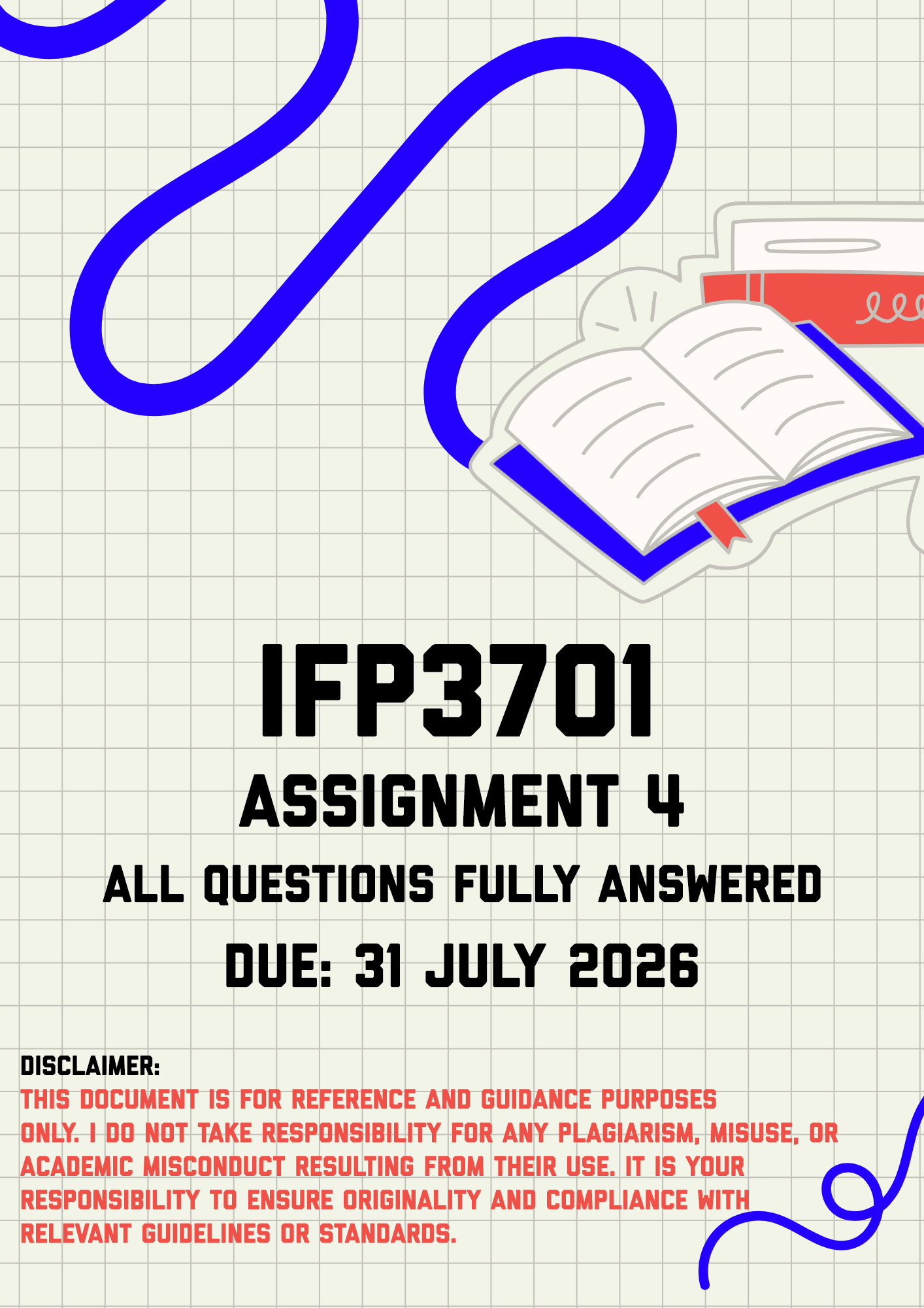 IFP3701 Assignment 4 Memo | Due 31 July 2026