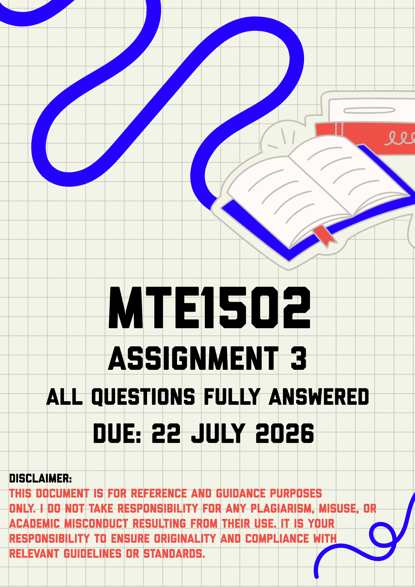 MTE1502 Assignment 3 Memo | Due 22 July 2026