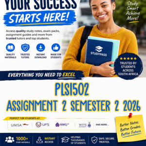 PLS1502 Assignment 2 Semester 2 2026 (ANSWERS) – Due 20 AUGUST 2026 (100% TRUSTED & BEST ANSWERS)