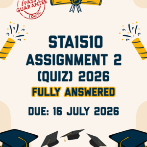 STA1510 ASSIGNMENT 2 (QUIZ) 2026 - FULLY ANSWERED (DUE 16 JULY 2026)