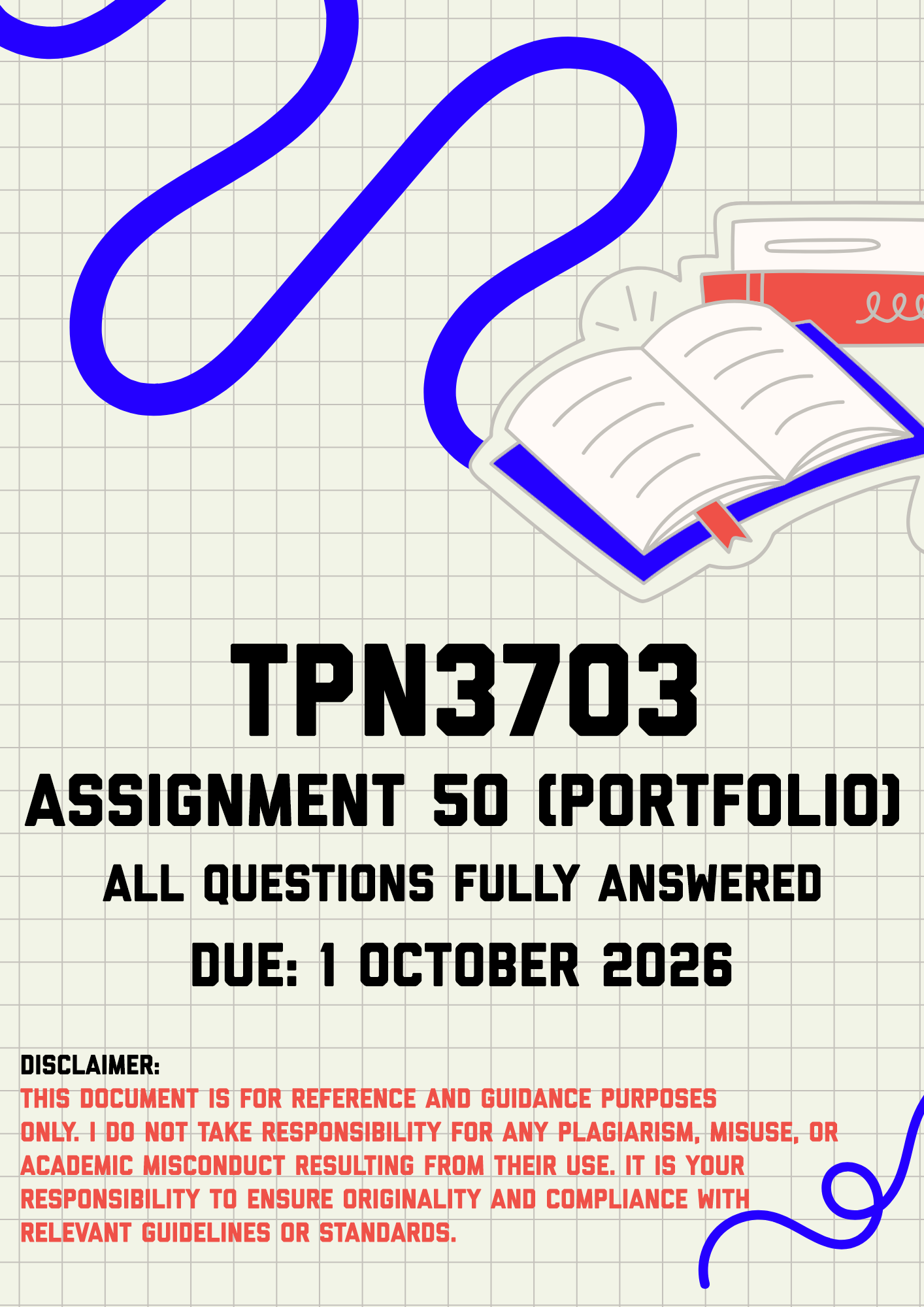 TPN3703 Assignment 50 (Portfolio) MEMO | Due 1 October 2026