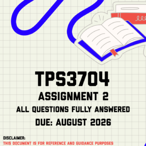 TPS3704 Assignment 2 Memo | Due August 2026