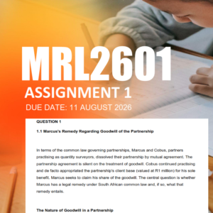 MRL2601 Assignment 1 Semester 2 2026 - Due 11 August 2026