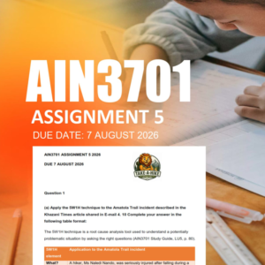 AIN3701 Assignment 5 Semester 2 2026 - Due 7 August 2026