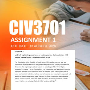 CIV3701 Assignment 1 Semester 2 2026 - Due 13 August 2026
