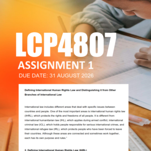 LCP4807 Assignment 1 Semester 2 2026 - Due 31 August 2026