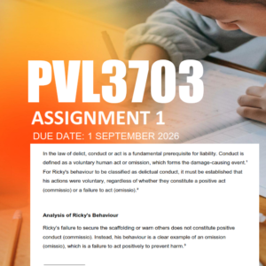 PVL3703 Assignment 1 Semester 2 2026 - Due 1 September 2026