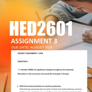 HED2601 Assignment 3 Semester 2 2026 - Due August 2026