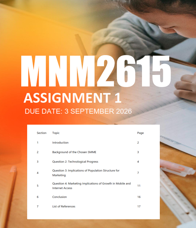 MNM2615 Assignment 1 Semester 2 2026 - Due 3 September 2026
