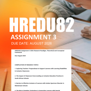 HREDU82 Assignment 3 Semester 1 2026 - Due August 2026