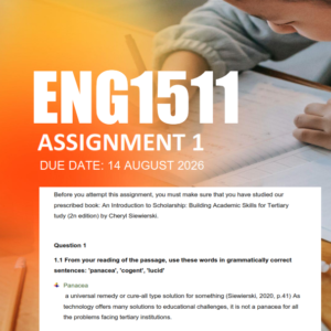 ENG1511 Assignment 1 Semester 2 2026 - Due 14 August 2026
