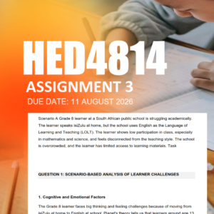 HED4814 Assignment 3 Semester 2 2026 - Due 11 August 2026