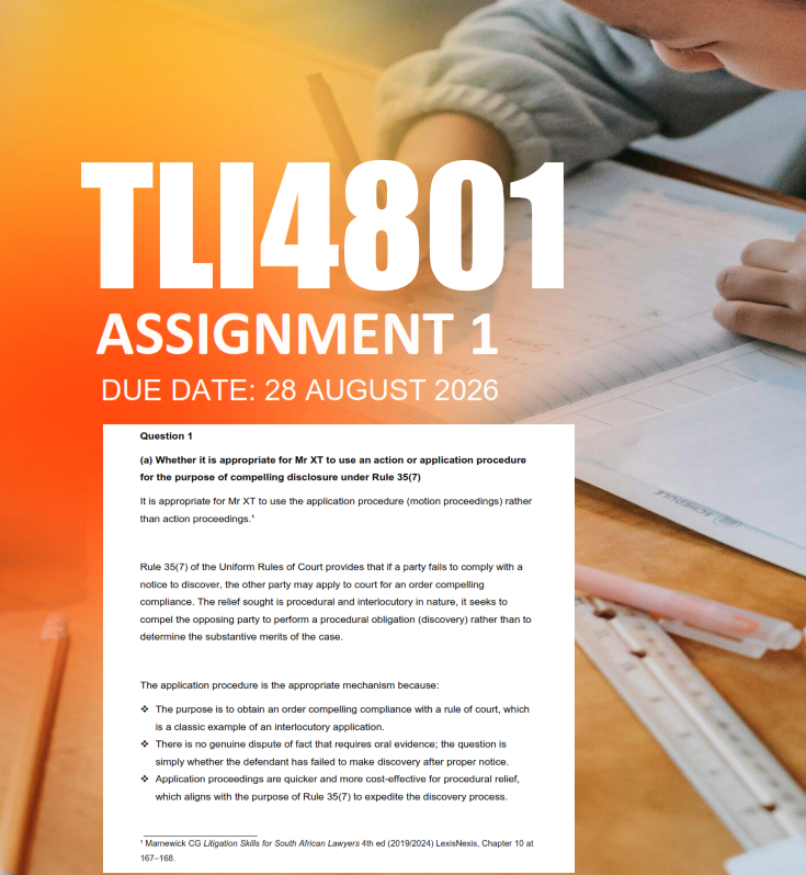 TLI4801 Assignment 1 Semester 2 2026 - Due 28 August 2026