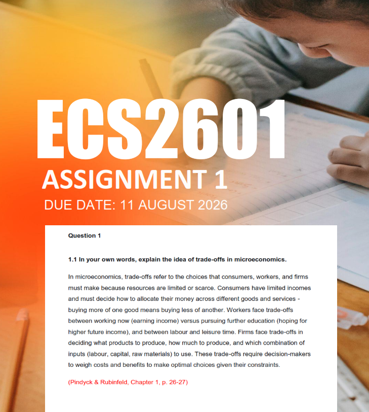 ECS2601 Assignment 1 Semester 2 2026 - Due 11 August 2026