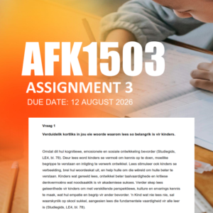 AFK1506 Assignment 3 Semester 2 2026 - Due 12 August 2026